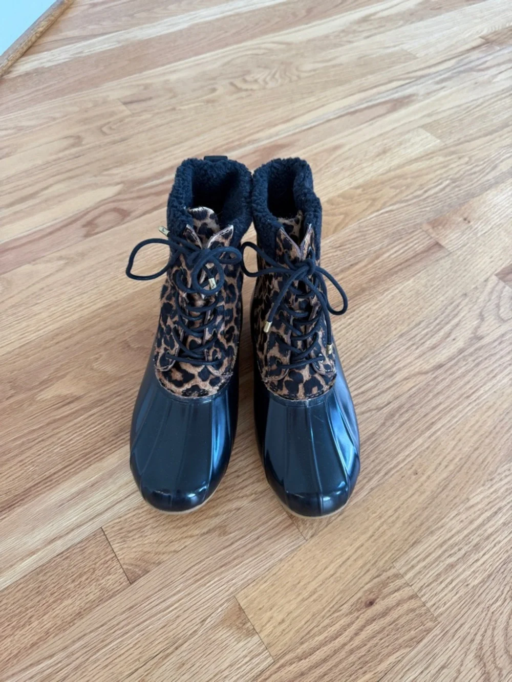 Sam Edelman Caldwell Women's Size 8 US LEOPARD HAIR Leather Duck Boots